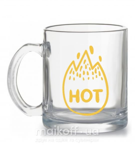 Чашка скляна Hot Прозорий фото