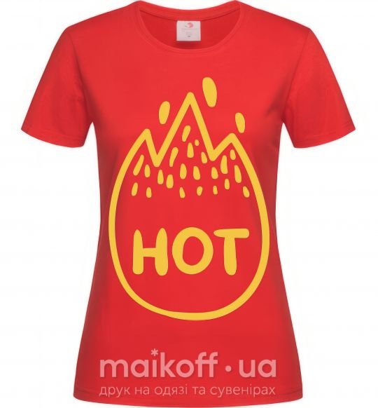Женская футболка Hot Красный фото