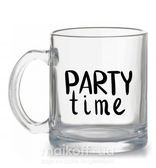 Чашка скляна Party time Прозорий фото