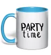 Чашка з кольоровою ручкою Party time Блакитний Чашка з кольоровою ручкою Party time Блакитний фото