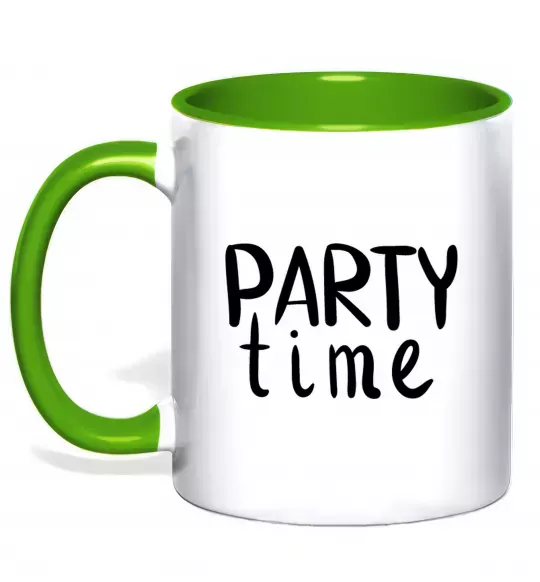 Чашка з кольоровою ручкою Party time Зелений фото