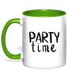 Чашка з кольоровою ручкою Party time Зелений Чашка з кольоровою ручкою Party time Зелений фото