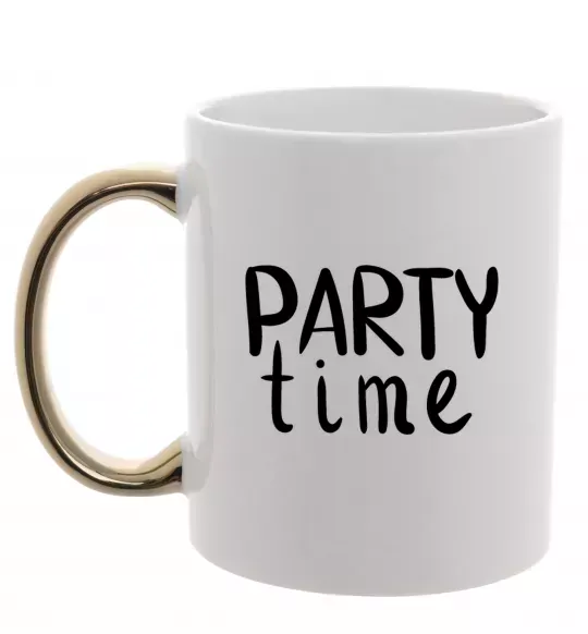 Чашка з кольоровою ручкою Party time Золото фото