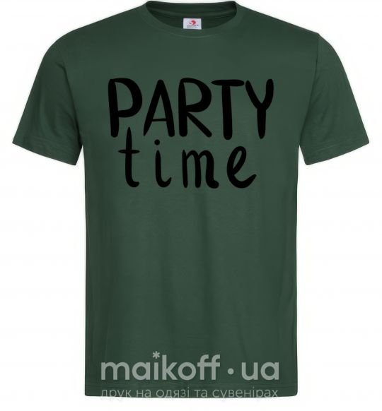 Мужская футболка Party time Темно-зеленый фото