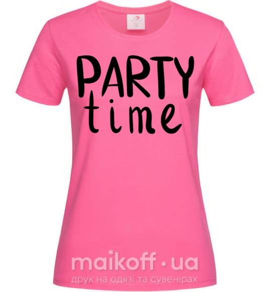 Жіноча футболка Party time Яскраво-рожевий фото