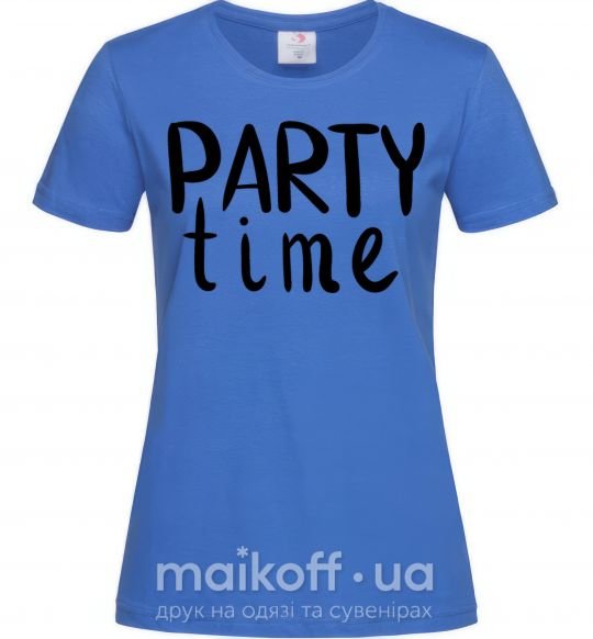 Жіноча футболка Party time Яскраво-синій фото