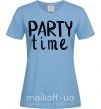 Жіноча футболка Party time Блакитний фото