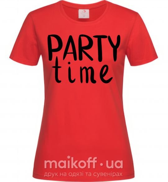 Жіноча футболка Party time Червоний фото