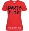 Жіноча футболка Party time Червоний фото