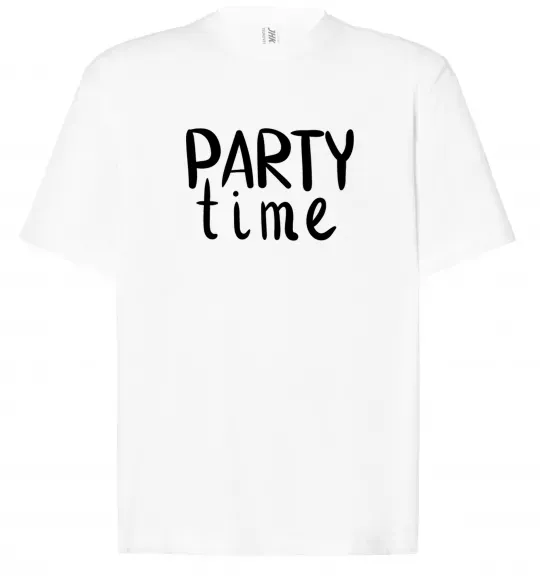 Футболка Оверсайз Party time Білий фото