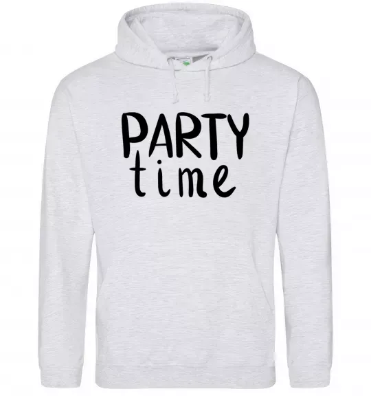Мужская толстовка (худи) Party time Серый меланж фото
