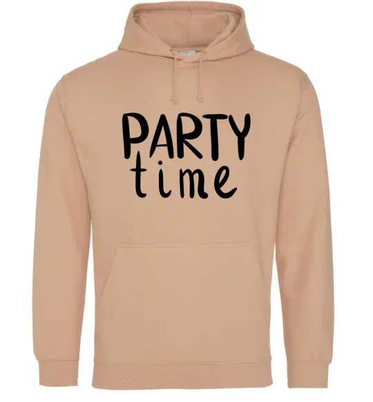 Мужская толстовка (худи) Party time Песочный фото