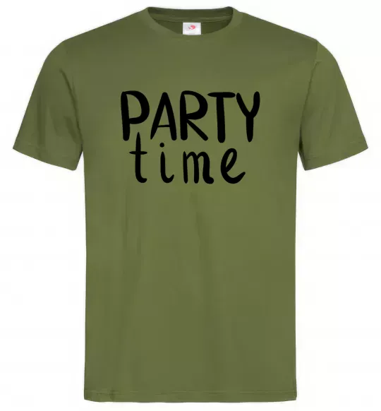 Чоловіча футболка Party time Оливковий фото