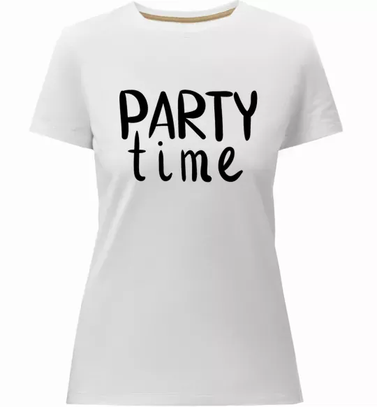 Жіноча преміум футболка Party time Білий фото