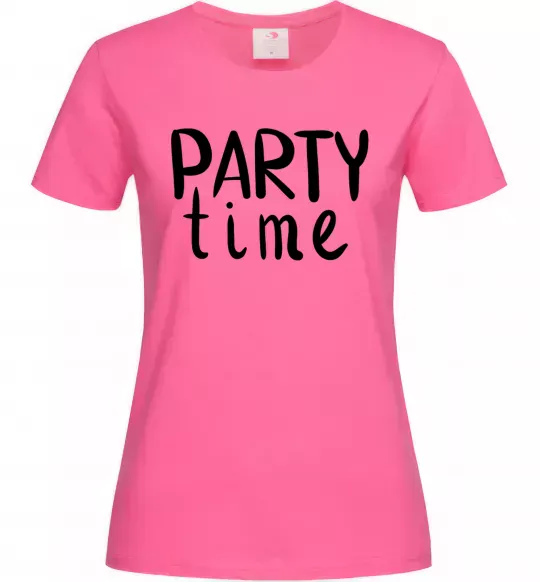 Жіноча футболка Party time Яскраво-рожевий фото