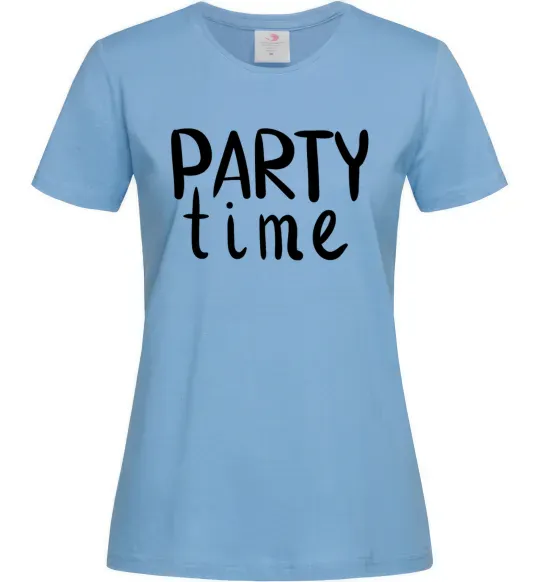 Жіноча футболка Party time Блакитний фото
