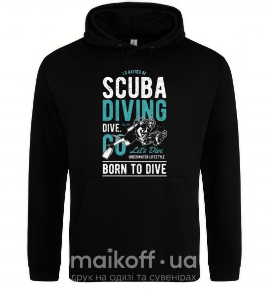 Женская толстовка (худи) Scuba Diving Черный фото