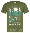 Мужская футболка Scuba Diving Оливковый фото
