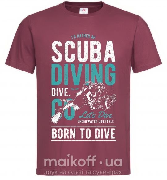 Мужская футболка Scuba Diving Бордовый фото