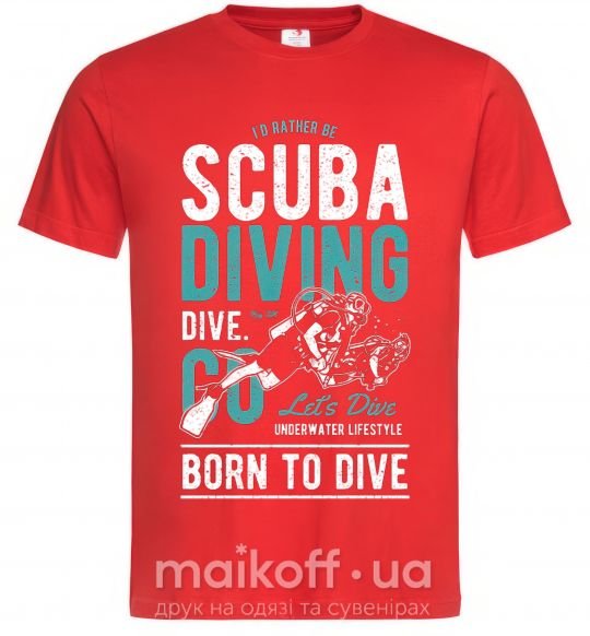 Мужская футболка Scuba Diving Красный фото
