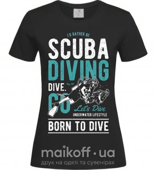 Женская футболка Scuba Diving Черный фото