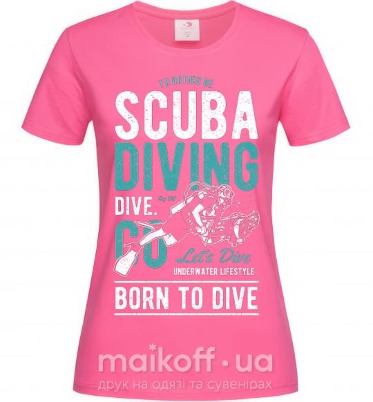 Женская футболка Scuba Diving Ярко-розовый фото