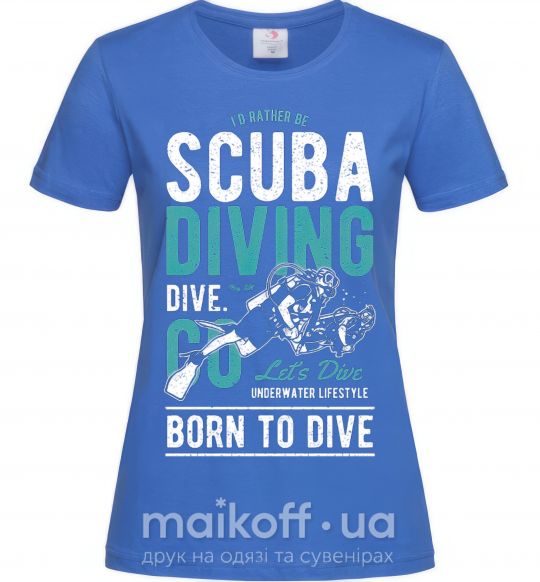 Женская футболка Scuba Diving Ярко-синий фото