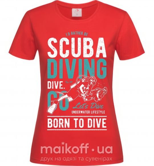 Женская футболка Scuba Diving Красный фото