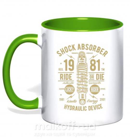 Чашка з кольоровою ручкою Shock Absorber Зелений фото