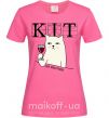 Жіноча футболка Кіт да вінчик Яскраво-рожевий фото