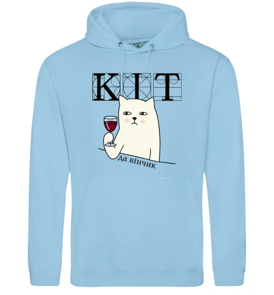 Жіноча толстовка (худі) Кіт да вінчик Блакитний фото