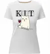 Жіноча преміум футболка Кіт да вінчик Білий фото
