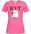 Жіноча футболка Кіт да вінчик Яскраво-рожевий Жіноча футболка Кіт да вінчик Яскраво-рожевий фото