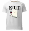 Мужская премиум футболка Кіт да вінчик Белый фото