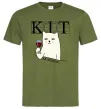 Мужская футболка Кіт да вінчик Оливковый Мужская футболка Кіт да вінчик Оливковый фото