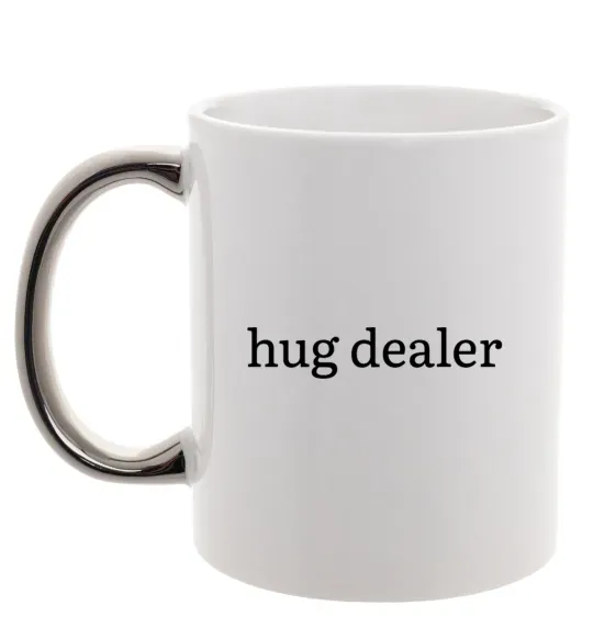 Чашка с цветной ручкой Hug dealer Серебро фото