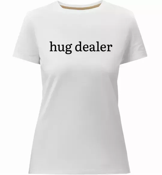 Женская премиум футболка Hug dealer Белый фото