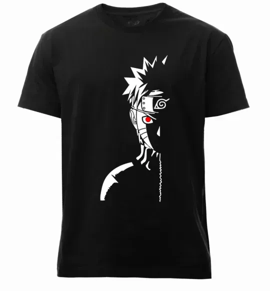 Чоловіча преміум футболка Наруто тінь Чорний фото