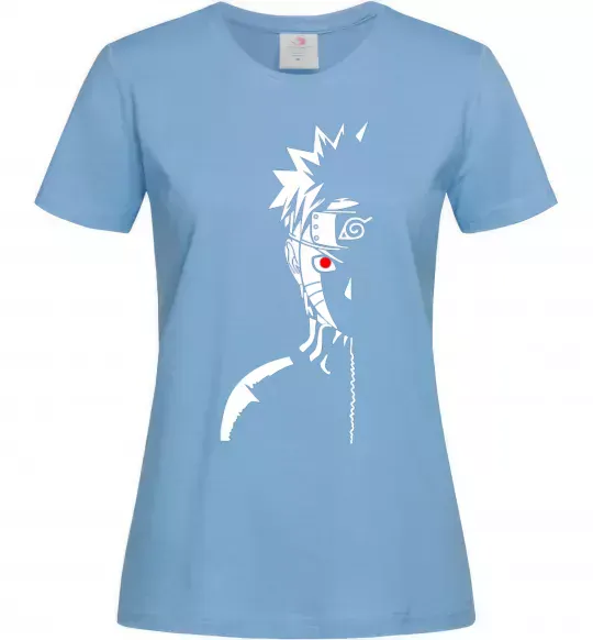 Женская футболка Наруто тінь Голубой фото