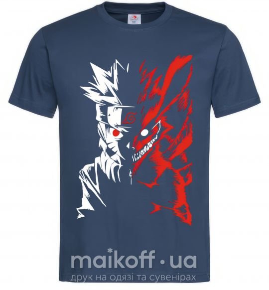 Мужская футболка Naruto white red Темно-синий фото