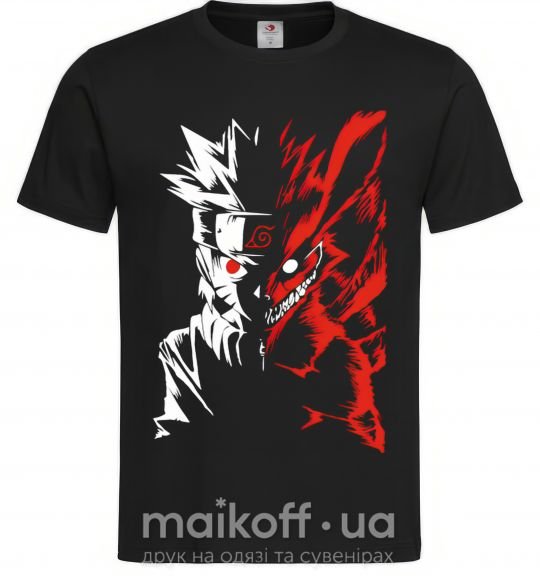 Мужская футболка Naruto white red Черный фото