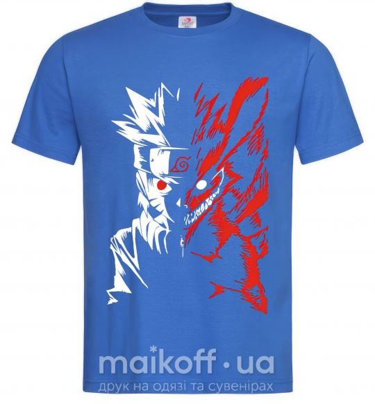 Чоловіча футболка Naruto white red Яскраво-синій фото