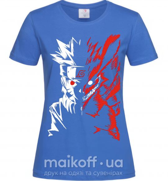 Жіноча футболка Naruto white red Яскраво-синій фото