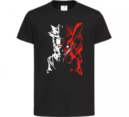 Дитяча футболка Naruto white red Чорний фото