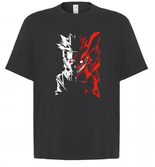 Футболка Оверсайз Naruto white red Чорний фото