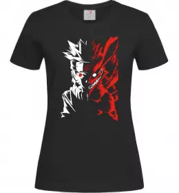 Женская футболка Naruto white red Черный фото