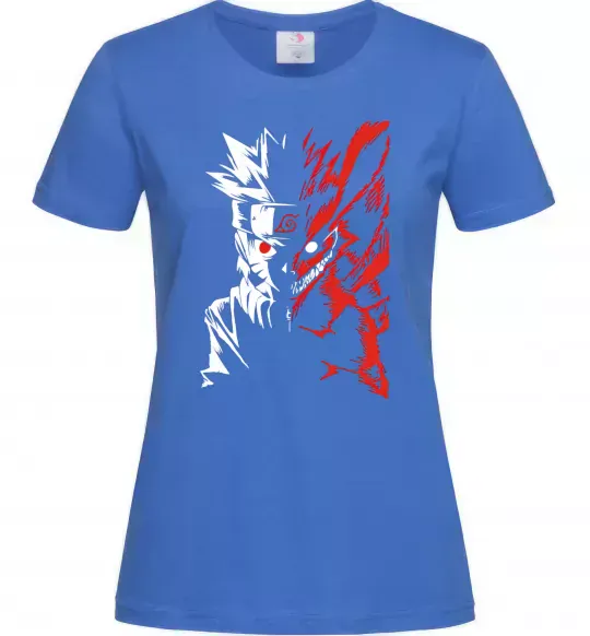 Жіноча футболка Naruto white red Яскраво-синій фото