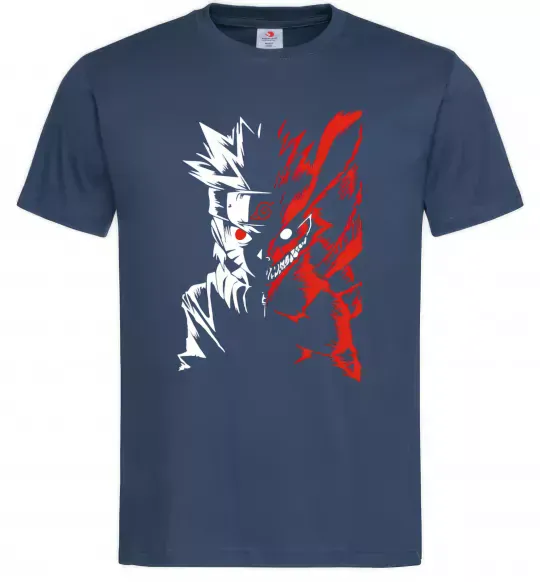 Чоловіча футболка Naruto white red Темно-синій фото