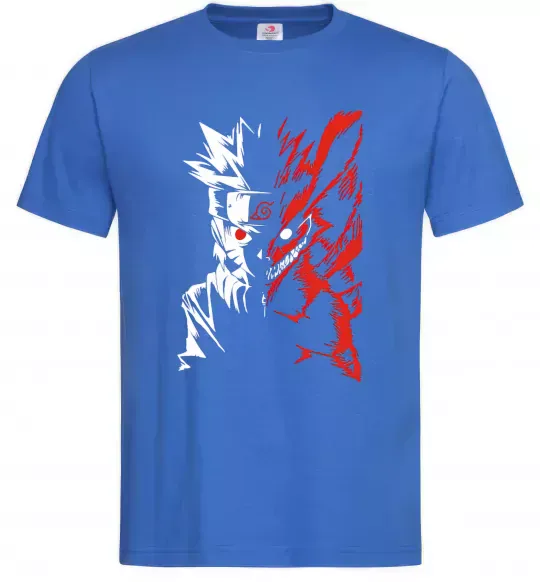 Чоловіча футболка Naruto white red Яскраво-синій фото
