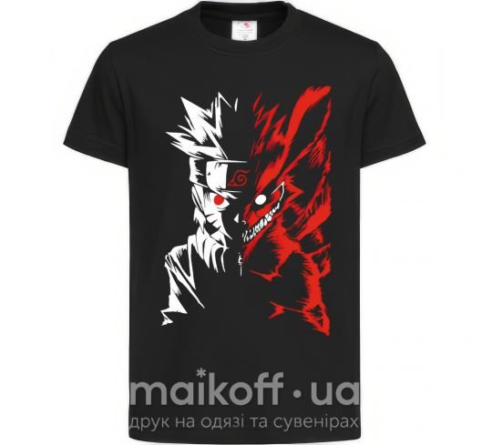 Детская футболка Naruto white red Черный фото